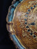 Vintage, hand-carved and hand-painted, round Florentine tray with mint and gold